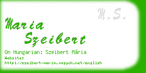 maria szeibert business card
