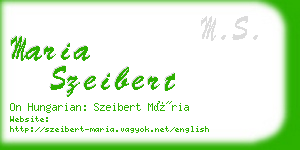 maria szeibert business card